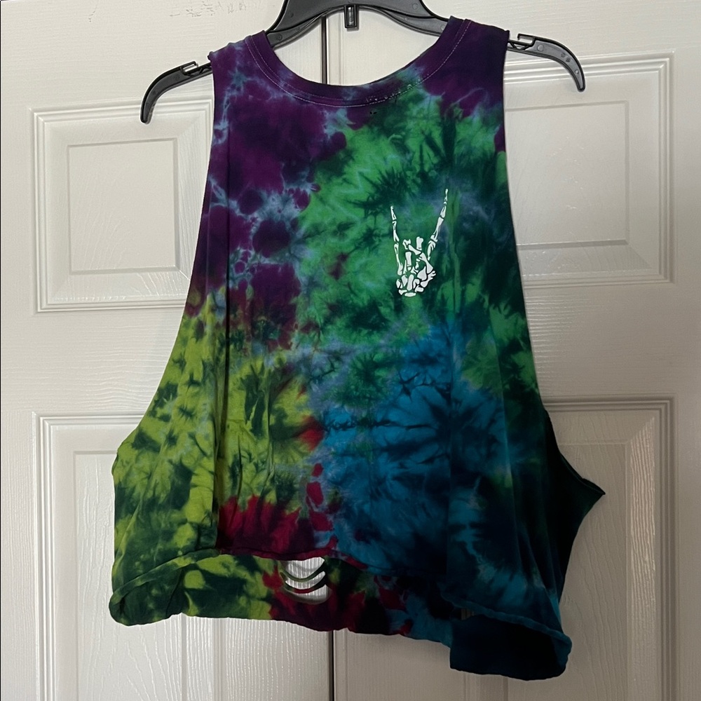Colorful Tie-Dye Sleeveless Women's Muscle Tee